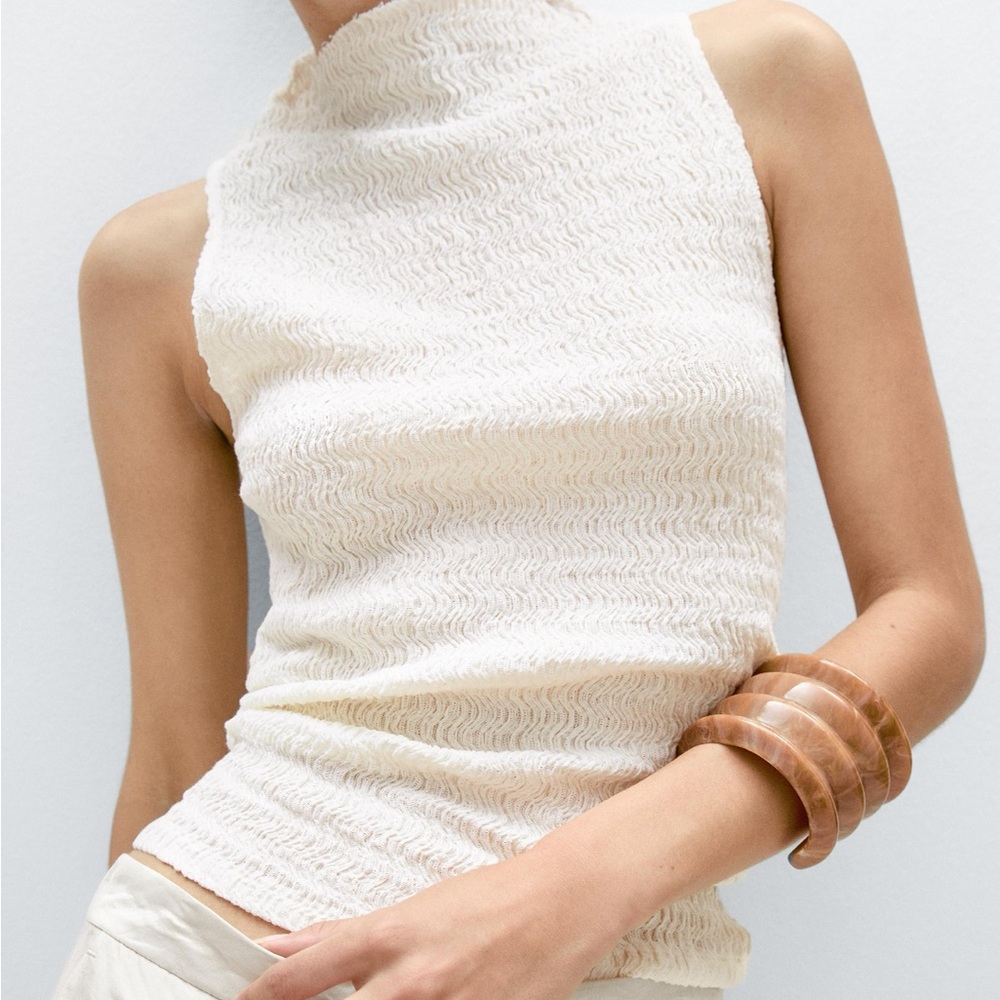 Massimo Dutti textured cotton top